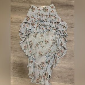 LoveShackFancy Blue Floral Skirt